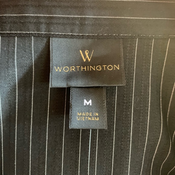 Worthington Black & White Striped Button Down - Picture 6 of 7